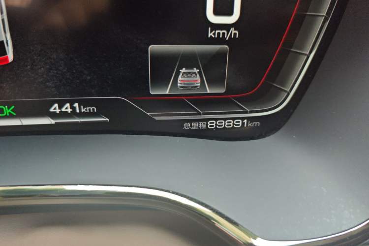 Used BYD Han 2020 EV Long-Range Luxury Model Odometer Close Up