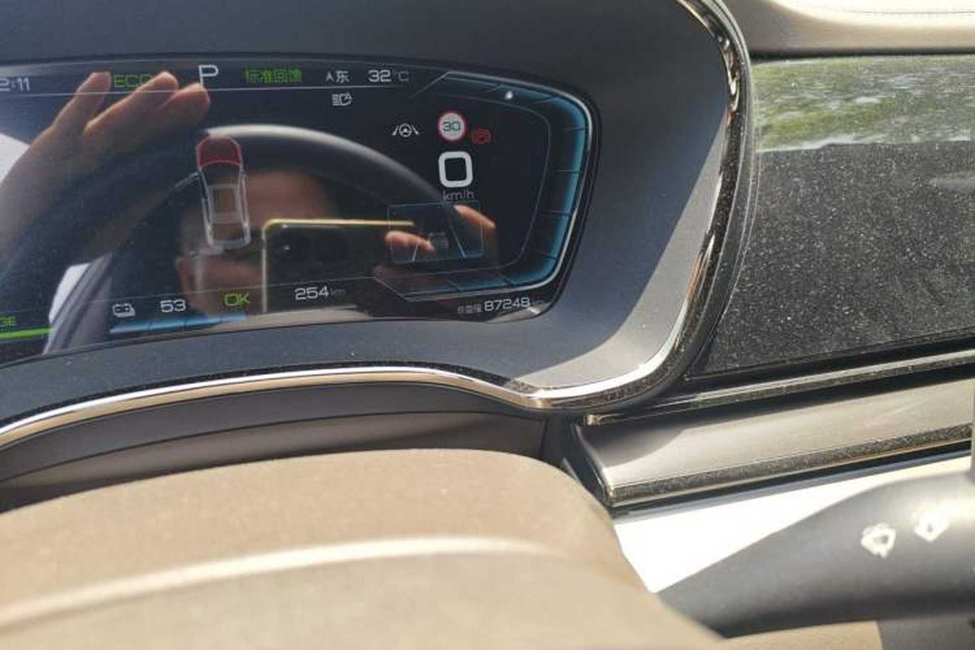 Used BYD Han 2020 EV Long-Range Luxury Model Odometer Close Up