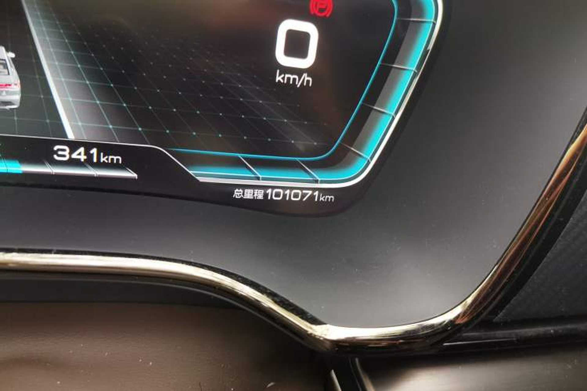 Used BYD Han 2020 EV Long-Range Luxury Model Odometer Close Up