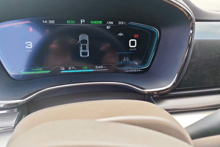 Used BYD Han 2020 EV Long-Range Luxury Model Odometer Close Up