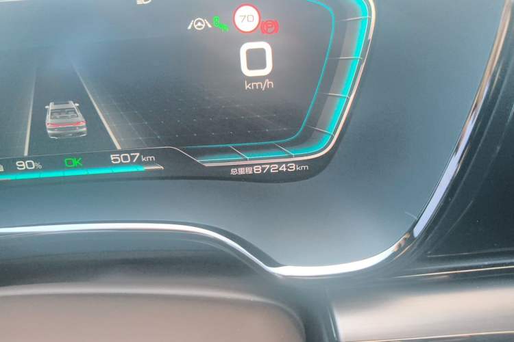 Used BYD Han 2020 EV Long-Range Deluxe Model Odometer Close Up