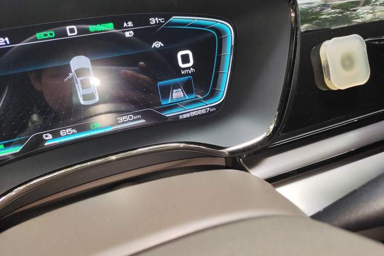 Used BYD Han 2020 EV Long-Range Luxury Model Odometer Close Up
