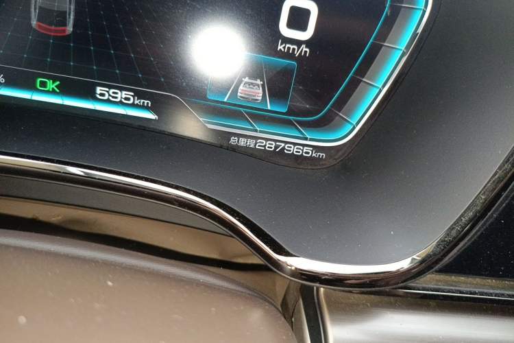 Used BYD Han 2020 EV Long-Range Luxury Model Odometer Close Up