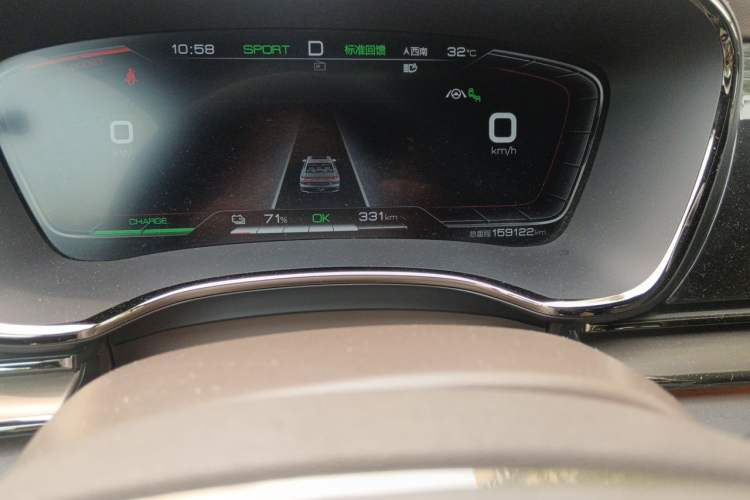 Used BYD Han 2020 EV Four-Wheel Drive High-Performance Flagship Model Odometer Close Up