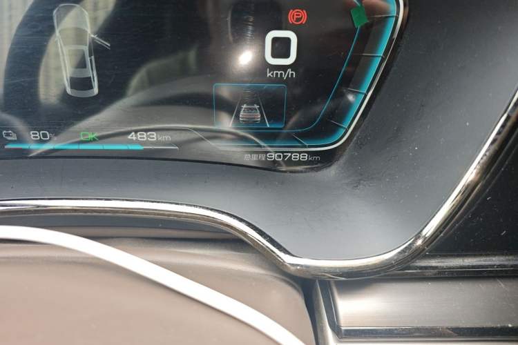 Used BYD Han 2020 EV Long-Range Luxury Model Odometer Close Up
