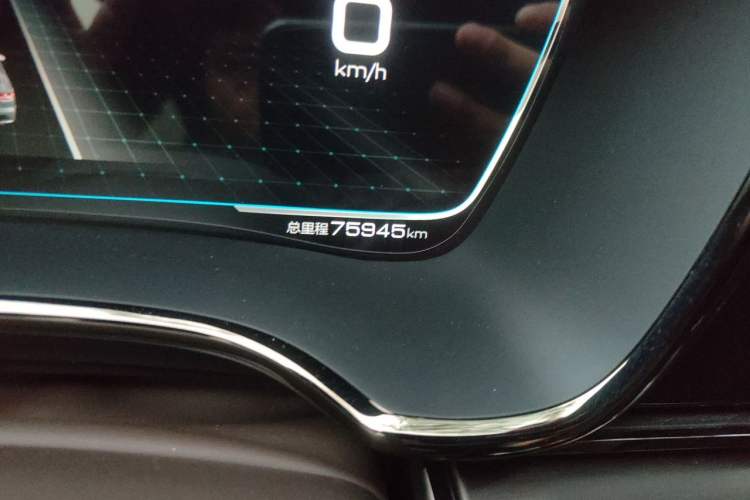 Used BYD Han 2020 EV Long-Range Luxury Model Odometer Close Up
