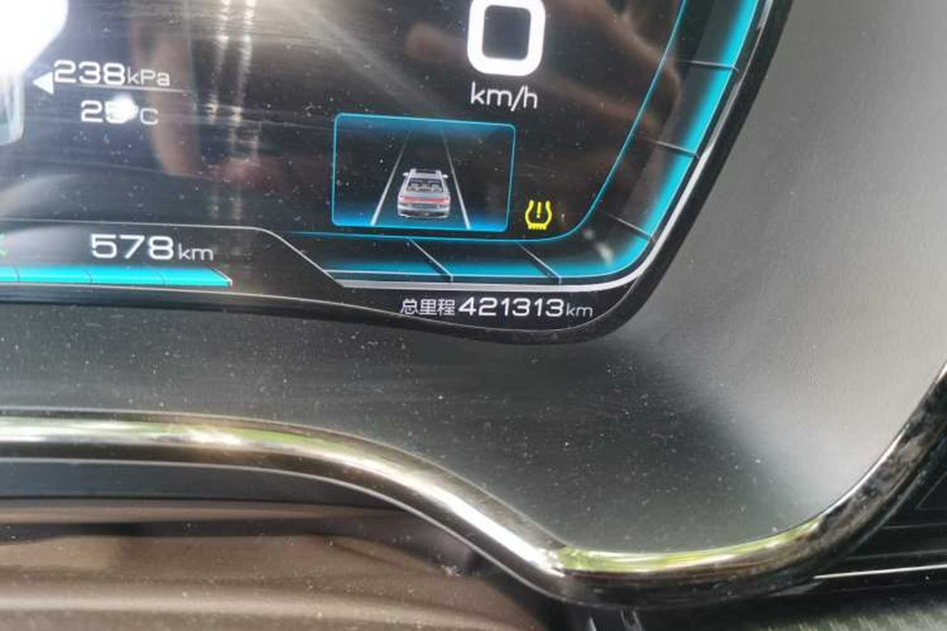 Used BYD Han 2020 EV Long-Range Luxury Model Odometer Close Up