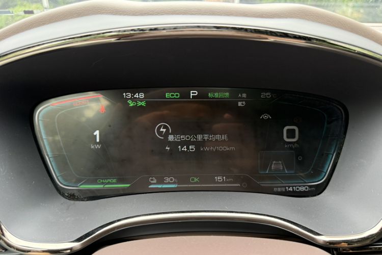 Used BYD Han 2021 EV Standard Range Luxury Model Odometer Close Up