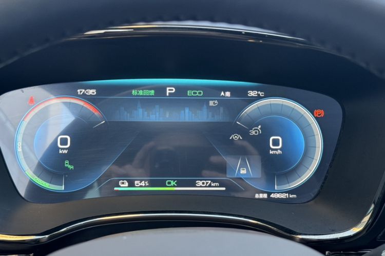 Used BYD Han 2022 EV Genesis Edition 610KM All-Wheel Drive Premium Model Odometer Close Up