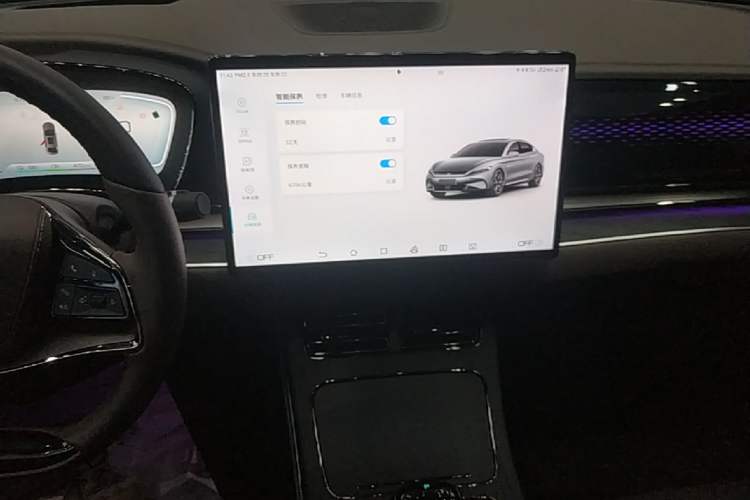 Used BYD Han 2022 EV Genesis Edition 715 km Front-Wheel-Drive Flagship Model Audio And AC Panel