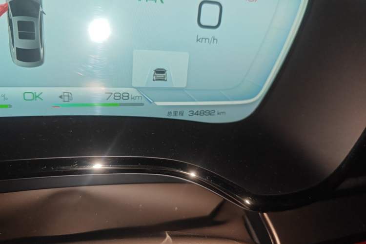 Used BYD Han 2022 DM-i 121KM Luxury Model Odometer Close Up