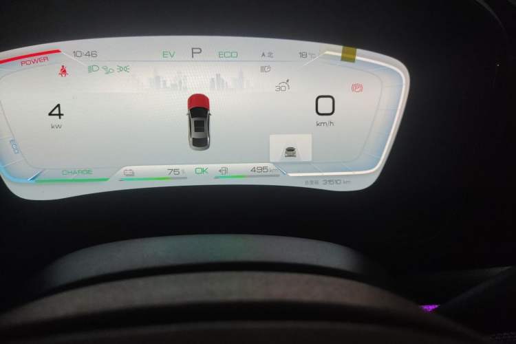 Used BYD Han 2022 DM-i 121KM Luxury Model Odometer Close Up