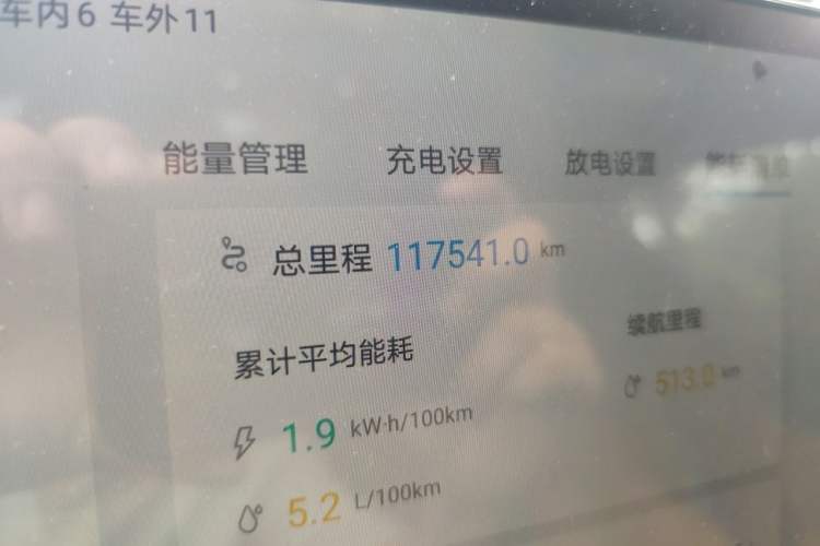 Used BYD Han 2022 DM-i 121KM Luxury Model Odometer Close Up