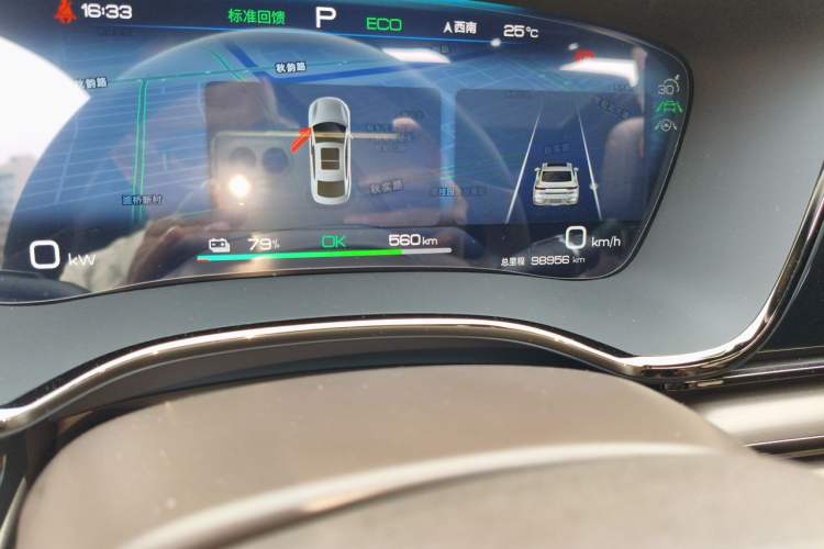 Used BYD Han 2022 EV Genesis Edition 715KM Front-Wheel-Drive Prestige Model Odometer Close Up