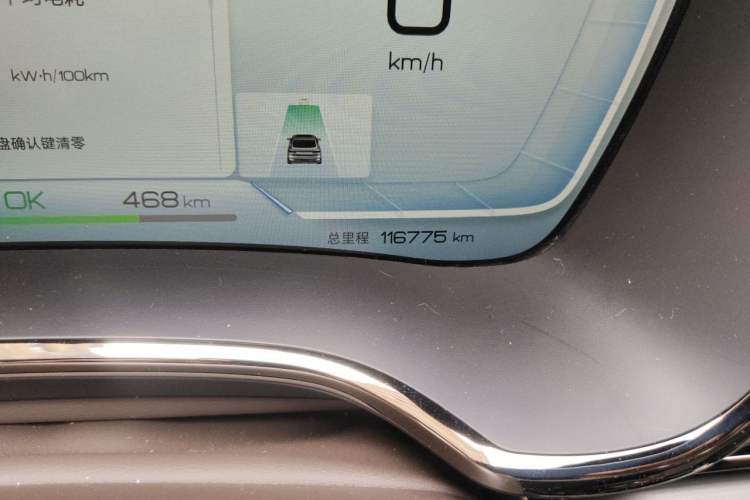Used BYD Han 2023 EV Champion Edition 605KM Front-Drive Premium Model Odometer Close Up