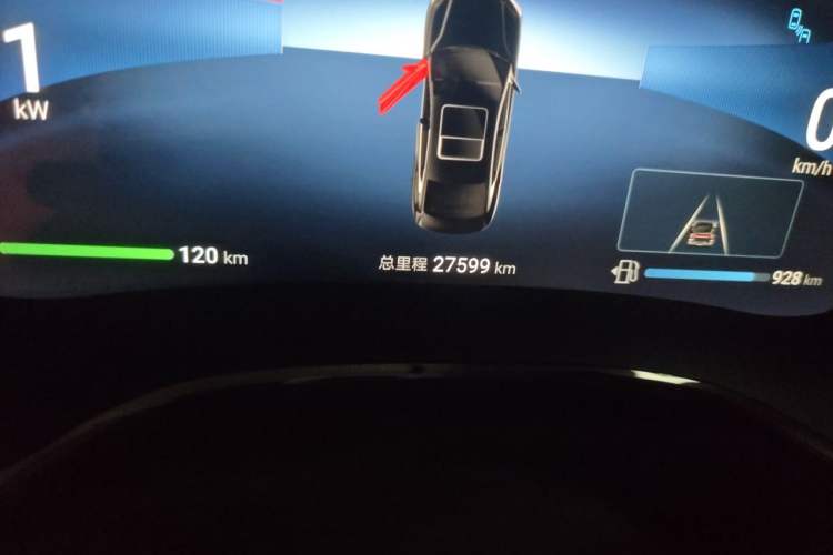 Used BYD Han 2024 DM-i Glory Edition 121KM Prestige Model Odometer Close Up