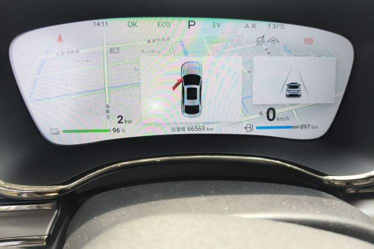 Used BYD Han 2024 DM-i Glory Edition 121KM Premium Model Odometer Close Up