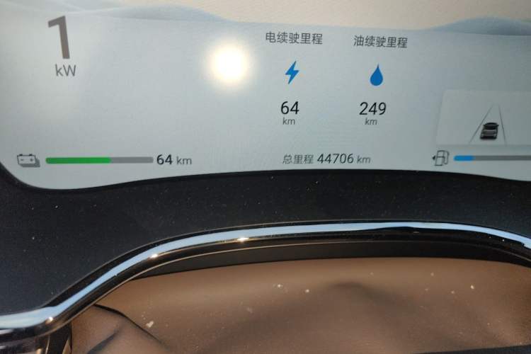 Used BYD Han 2024 DM-i Glory Edition 121KM Elite Model Odometer Close Up