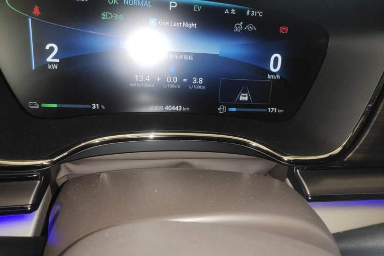 Used BYD Han 2024 DM-i Glory Edition 121KM Elite Model Odometer Close Up