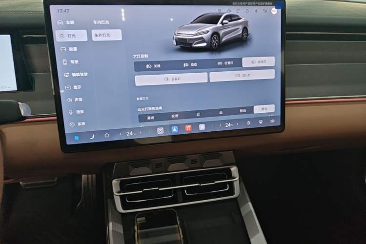 Used BYD Han L 2025 EV Four-Wheel Drive LiDAR Flagship Model Audio And AC Panel