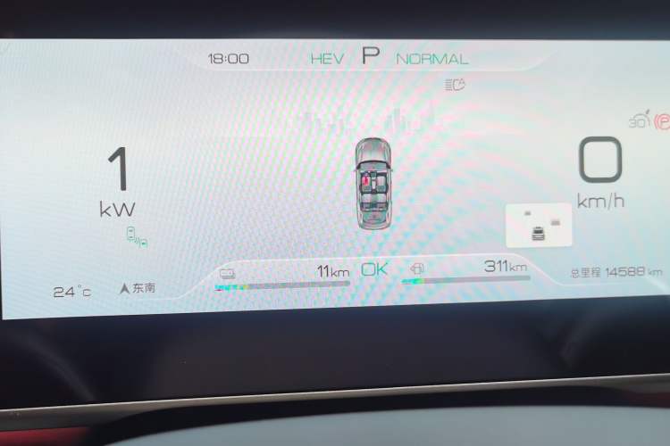Used BYD Qin L 2024 DM-i 120KM Excellence Model Odometer Close Up