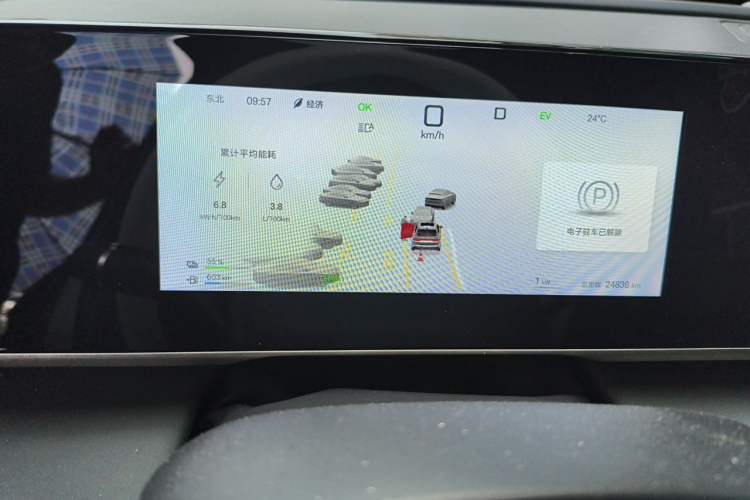 Used BYD Qin L 2025 DM-i Smart Drive 120KM Leading Model Odometer Close Up