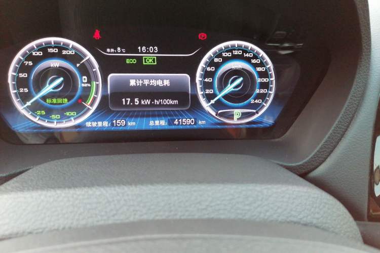 Used BYD Qin New Energy 2016 Qin EV300 Prestige Model Odometer Close Up