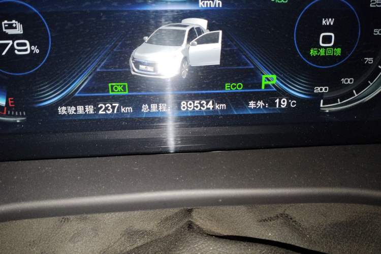 Used BYD Qin New Energy 2017 Qin EV300 Flagship Model Odometer Close Up