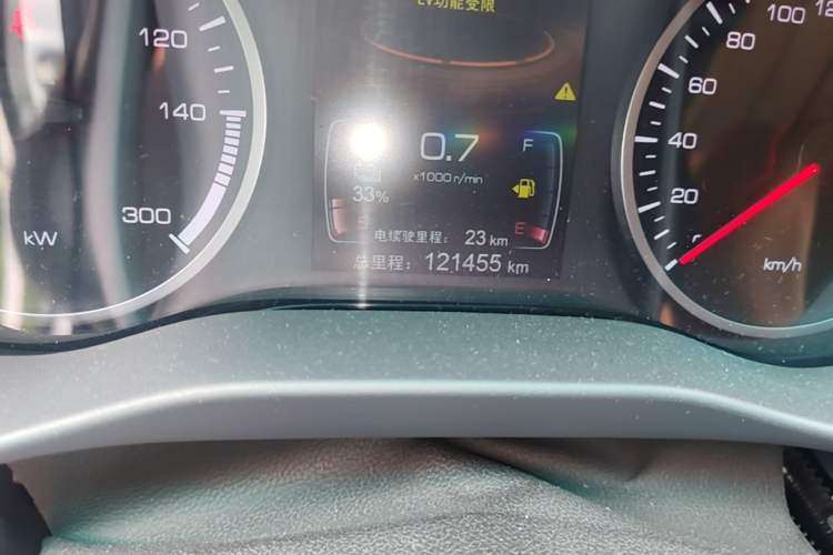 Used BYD Qin New Energy 2017 1.5T Luxury Model Odometer Close Up