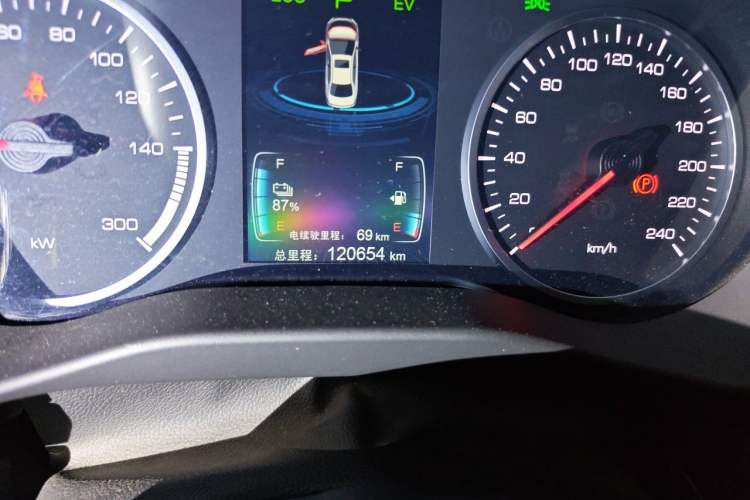 Used BYD Qin New Energy 2017 1.5T Luxury Model Odometer Close Up