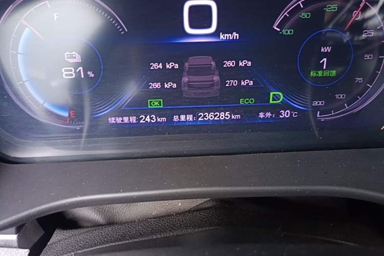 Used BYD Qin New Energy 2017 Qin EV300 Luxury Edition Odometer Close Up