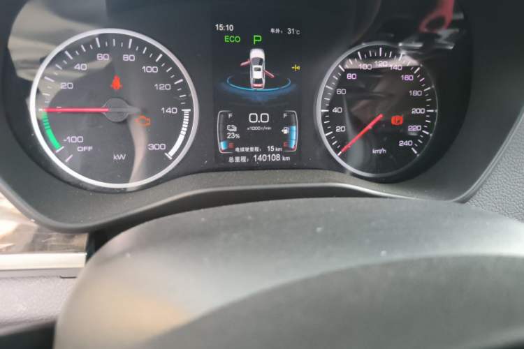 Used BYD Qin New Energy 2017 1.5T Luxury Model Odometer Close Up