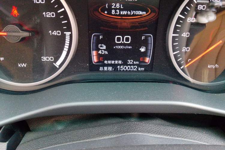 Used BYD Qin New Energy 2017 1.5T Luxury Model Odometer Close Up