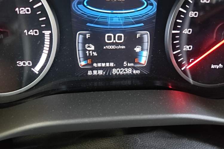 Used BYD Qin New Energy 2017 1.5T Luxury Model Odometer Close Up