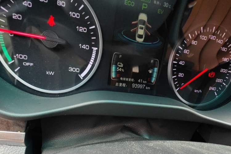 Used BYD Qin New Energy 2017 1.5T Luxury Model Odometer Close Up