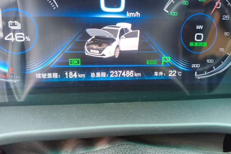 Used BYD Qin New Energy 2018 Qin EV450 Smart Connect Prestige Model Odometer Close Up