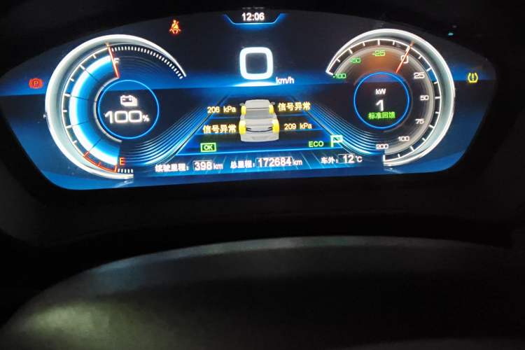 Used BYD Qin New Energy 2018 Qin EV450 Smart Connect Prestige Model Odometer Close Up
