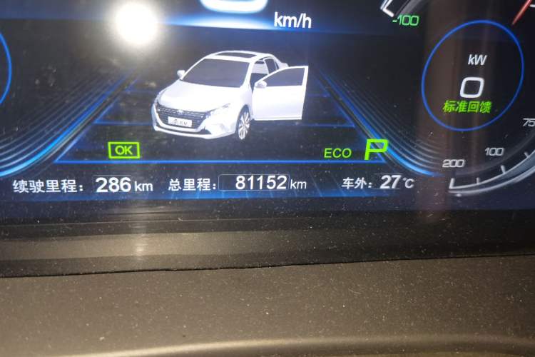 Used BYD Qin New Energy 2018 Qin EV450 Smart Connect Prestige Model Odometer Close Up