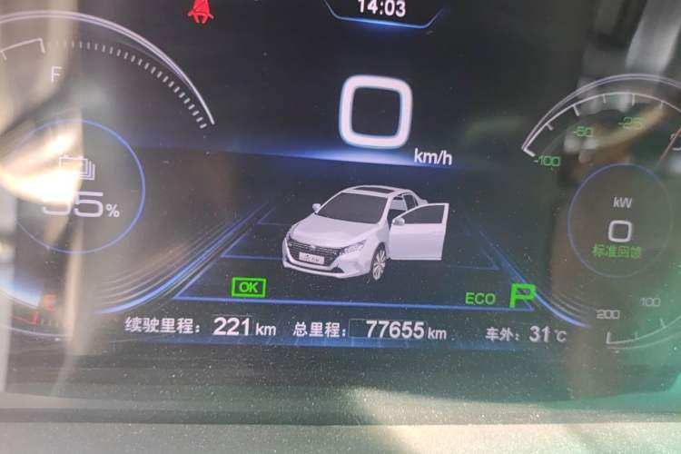 Used BYD Qin New Energy 2018 Qin EV450 Smart Connect Prestige Model Odometer Close Up