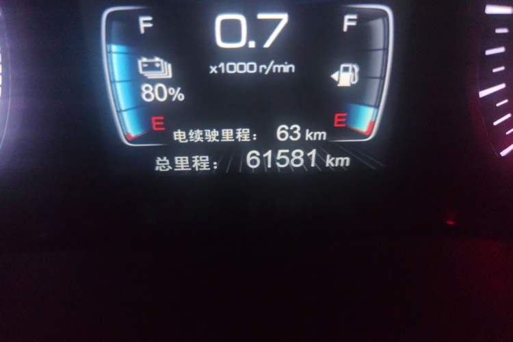 Used BYD Qin New Energy 2018 1.5T Smart Connect Premium Model Odometer Close Up