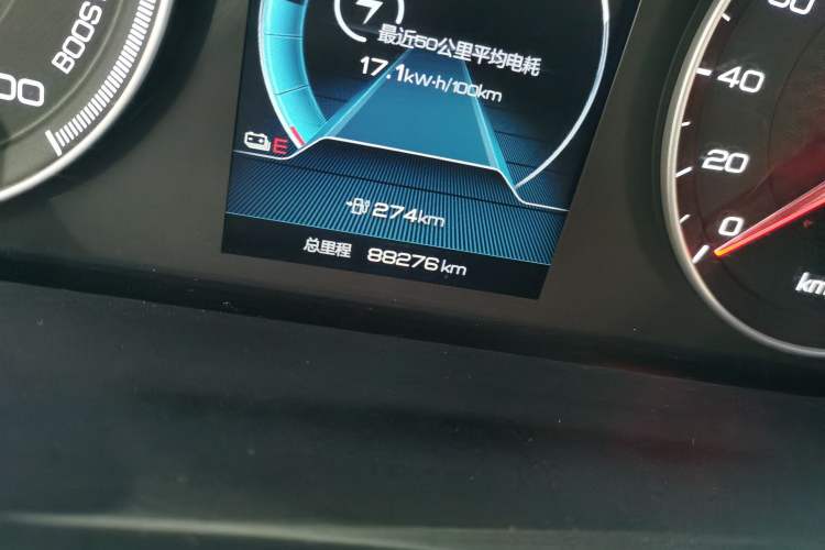 Used BYD Qin New Energy 2019 High-Range Deluxe Model Odometer Close Up
