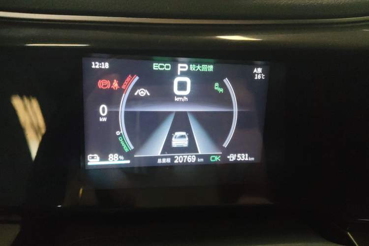 Used BYD Qin PLUS 2021 EV 600KM Flagship Model Odometer Close Up