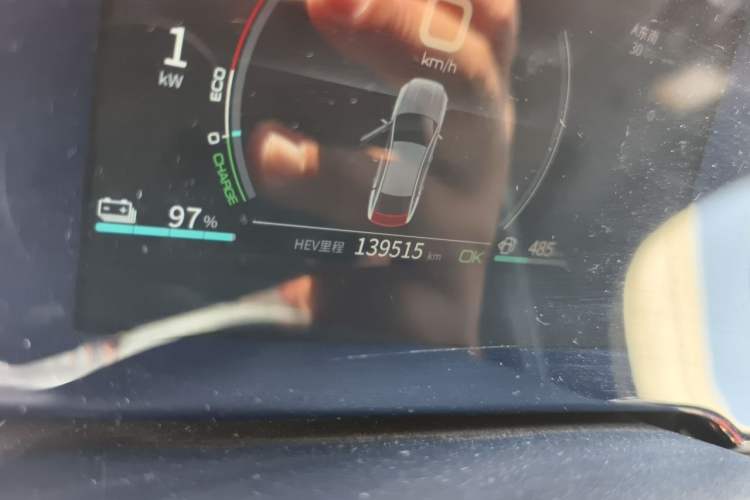 Used BYD Qin PLUS 2021 DM-i 55KM Flagship Model Odometer Close Up