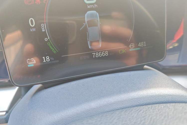 Used BYD Qin PLUS 2021 DM-i 55KM Flagship Model Odometer Close Up