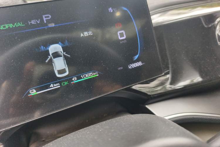 Used BYD Qin PLUS 2021 DM-i 55KM Flagship Model Odometer Close Up