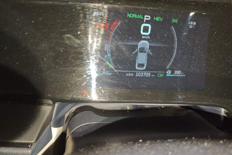 Used BYD Qin PLUS 2021 DM-i 55KM Prestige Model Odometer Close Up