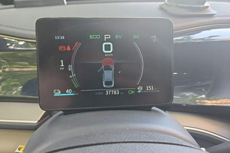 Used BYD Qin PLUS 2021 DM-i 55KM Flagship Model Odometer Close Up
