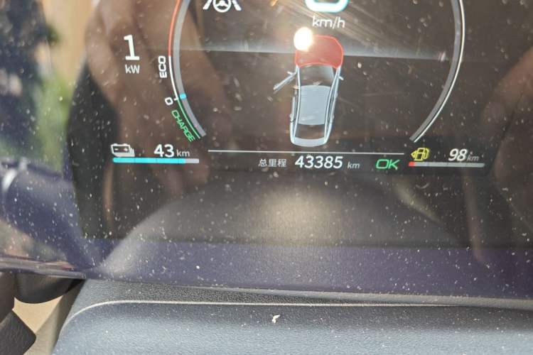 Used BYD Qin PLUS 2021 DM-i 55KM Flagship Model Odometer Close Up