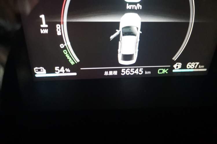 Used BYD Qin PLUS 2021 DM-i 55KM Flagship Model Odometer Close Up