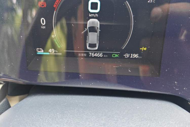 Used BYD Qin PLUS 2021 EV 400KM Luxury Model Odometer Close Up